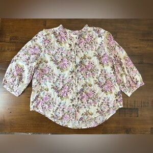 LC Lauren‎ Conrad tunic/top women size XXL floral EUC Cute!